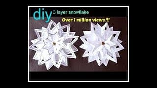 SNOWFLAKE #4, 3 layer snowflake, paper folding, Christmas star ornament, paper crafts