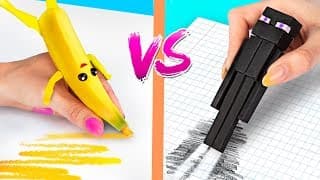 10 DIY Fortnite School Supplies vs Minecraft School Supplies Challenge!