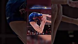 How can she do this and then land back on the Beam🤯 #gymnastics #sports #jump #olympics #beam