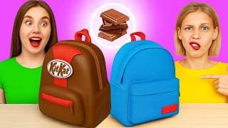 REAL VS CHOCOLATE FOOD || Funny Sweet Prank by 123 GO! Play