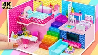 DIY Miniature Cardboard House #80 ❤️ Build Two Bedroom House Has Five Rooms For Two From Cardboard