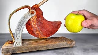 Extremely Rusty and Destroyed Guillotine Restoration