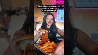 @hhchotchicken free hot chicken for life after this 8 patty challenge #food #shorts #eating