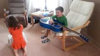 Acoustic Rockstar! 4 years old
