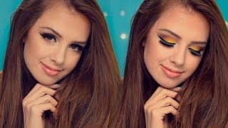 Soft Yellow Smokey Eyes & Nude Lips Makeup
