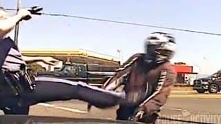 Dashcam Video Shows Oregon Cop Kicking Motorcyclist