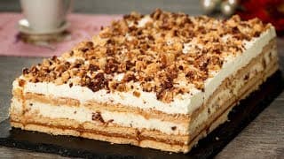 Recette de gateau sans cuisson facile et rapide - Gâteau de biscuits « Lion » | Savoureux.TV
