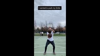 Double basketball trick shot with motivational message #shorts