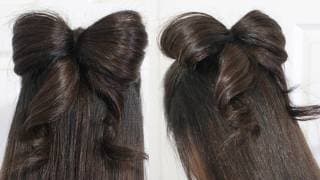 Hair Bow Tutorial Hairstyle Half-Updo for Medium Long Hair