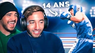Amine react 脿 mon tout 1er combat de boxe 馃槶