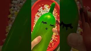 Crunchy slime making with balloons