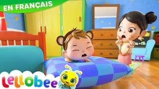 5 Petits Singes Sautent Sur le Lit | Comptines et Chansons Pour Bébés | Lellobee en Français