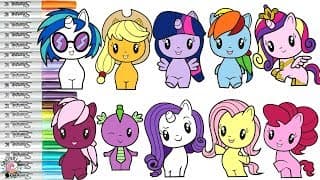 My Little Pony Cutie Mark Crew Coloring Book Compilation Mane 6 DJ Pon Princess Cadance and More