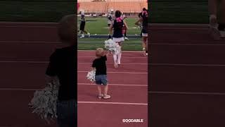 Toddler Cheers On Football Field With Sister!📣 #shorts