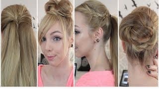 Tutoriel: 4 Coiffures Simples et Rapides - Cheveux Lisses