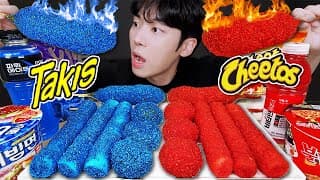ASMR MUKBANG 직접 만든 타키스 대왕 가래떡 떡볶이 불닭볶음면 치즈스틱 핫도그 먹방 & 레시피 FIRE NOODLES AND Tteokbokki EATING SOUND!