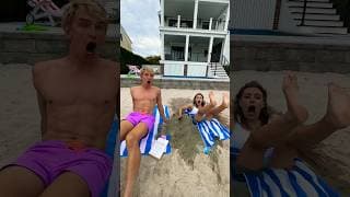 My Sister FELL DEEP into the sand prank!!