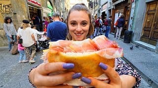 Street Food in Italy - FLORENCE'S #1 PANINI at All'antico Vinaio + ITALIAN STREET FOOD in Tuscany!