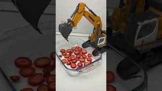 RC excavator make new chocolate 🚧🍫 #shorts