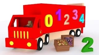 Trucks for children kids. Truck with numbers. Learn to count 1 to 10. Cartoon for babies