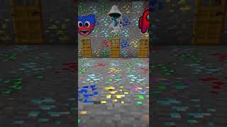 Holes and Door Lead To Grimace💜+SpongeBob🧽 and Miku's Peaches💙🍑 | Wait For It...😍#minecraft #shorts