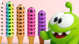 Learn English with Om Nom - Om Nom counts colorful ice cream scoops