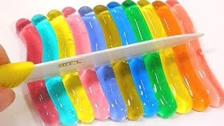 Satisfying & Relaxing Slime | DIY Rainbow Worm Shaped Pudding