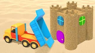 Dessin animé éducatif. Jeux de sable : château de sable