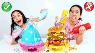 COLORINDO BOLO DE PRINCESA COM 3 CORES ★ Desafio de Colorir ou Expectativa vs Realidade com a mamãe?