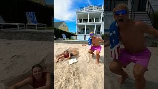 My Sister FELL DEEP into the sand AGAIN prank!!