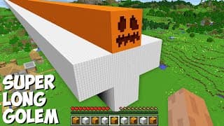 What if you SPAWN SUPER LONG GOLEM OF 1000 BLOCKS in Minecraft ? LONGEST IRON GOLEM !