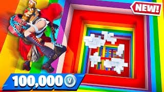 Little Brother Gets 100K Vbucks if He Wins! (Fortnite Rainbow Dropper)