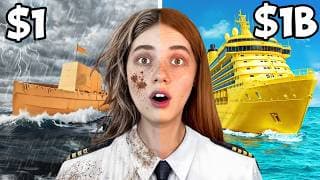 I Survived $1 Cardboard Boat vs $1,000,000,000 Mega Yacht!