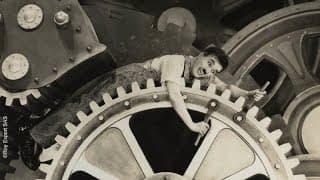 Charlie Chaplin Swallowed by a Factory Machine - Modern Times (1936)