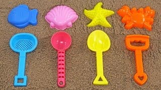 SEA ANIMAL SAND MOLD LEARN COLORS NUMBERS ALPHABETS AND WORDS