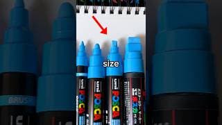 Drawing, But with EVERY Blue Marker size… (#shorts)