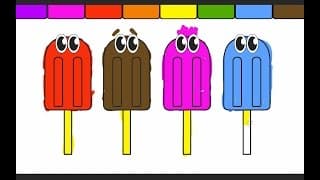 LEARN COLORS WITH THIS FUN ICE CREAM POPSICLE COLORING PAGE
