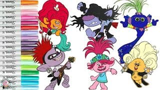 Trolls World Tour Coloring Book Pages Poppy Delta Dawn Barb Riff Trollzart and King Trollex