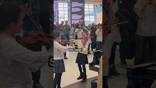 11 and 8-year old PRODIGY SISTERS play Vivaldi Winter with me on the violin in Rome Airport! 🎻😍