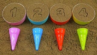 FUN SAND ICE CREAM PLAY! REPEAT AFTER A FRIEND AND LEARN NUMBERS AND COLORS!