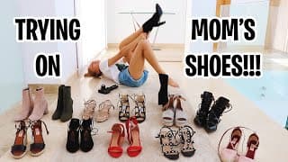 Trying on Mom's Shoes!!!