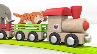 Trains for children. Cartoons for babies and toddlers. Learn wild animals with a ZOO train