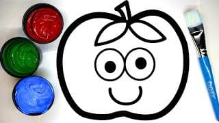 🎨 Learn Colors for Kids in 4K | Painting a Happy Apple | Fun Art and Learning Video for Toddlers 🍎