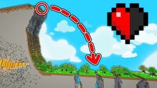 ESSAYER DE SURVIVRE À CETTE CHUTE AVEC 1 DEMI COEUR ! | PARCOURS Minecraft