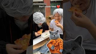 🤗Fresh Pizza Brings Joy To Homeless People!🍕🥒 | Don’t Waste Food #funnycat #catmemes #trending