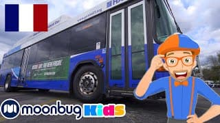 Blippi à la découverte d’un bus! | BLIPPI en Français | Vidéos Pour Enfants | Moonbug en Français