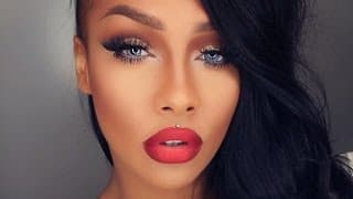 HOLIDAY GLAM, RED OMBRE LIPS AND GOLD GLITTER EYES - SONJDRADELUXE