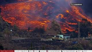 Day 9: Surreal Lava Flow Resumes at La Palma Volcano, Canary Islands
