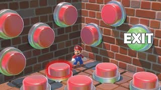 100 Mystery Buttons But Only One Lets MARIO Escape (Mario Challenge)