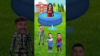 Who can help Celine? 😍😎 Messi vs Ronaldo vs Mrbeast 🔥